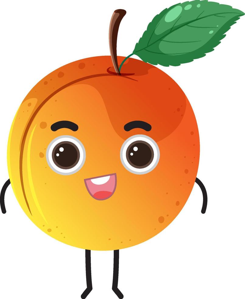 Peach with cute face cartoon character vector