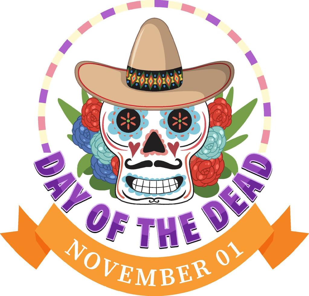 dia de muertos con calaca mexicana vector