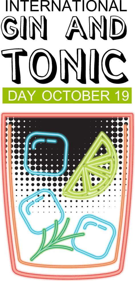 International gin and tonic day logo design vector