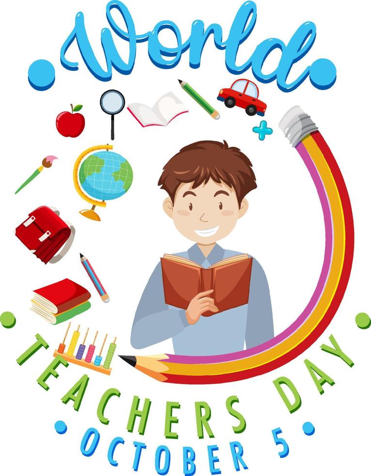 World Teachers Day Poster Design vector