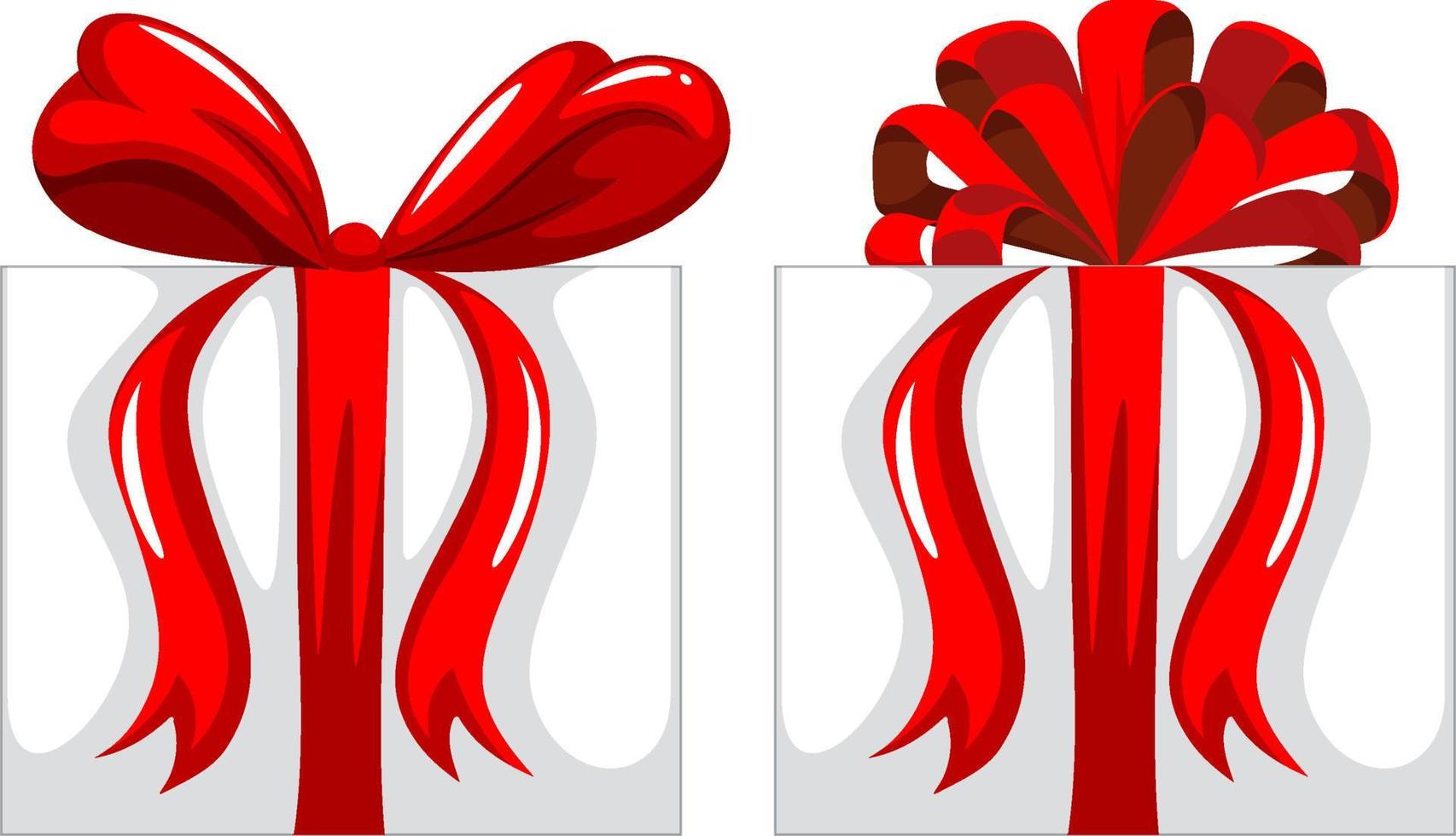 Gift box with red ribbon vector