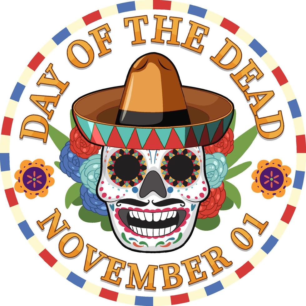 Day of the dead with Mexican Calaca vector