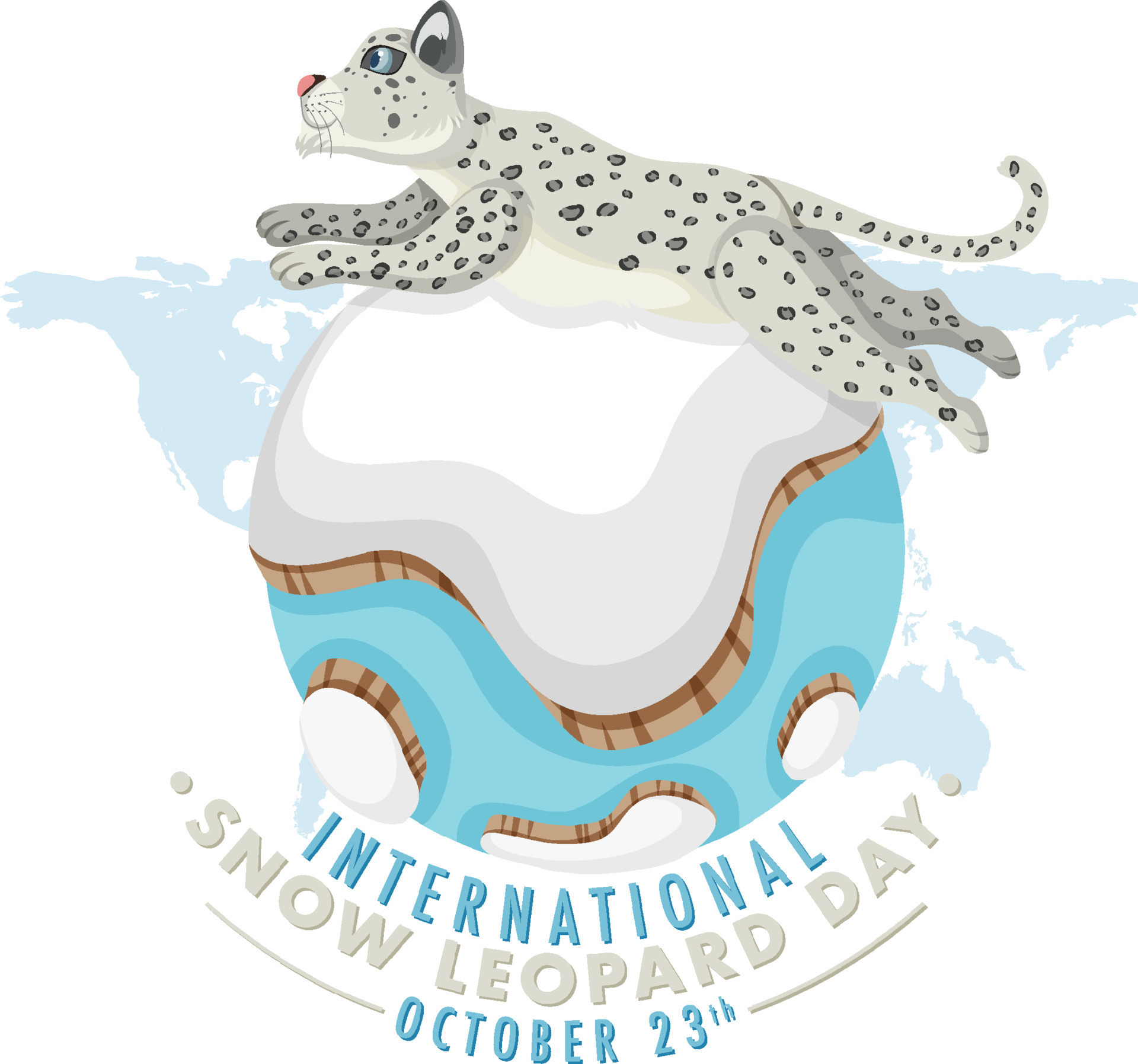 International Snow Leopard Day Banner Design 19864739 Vector Art at