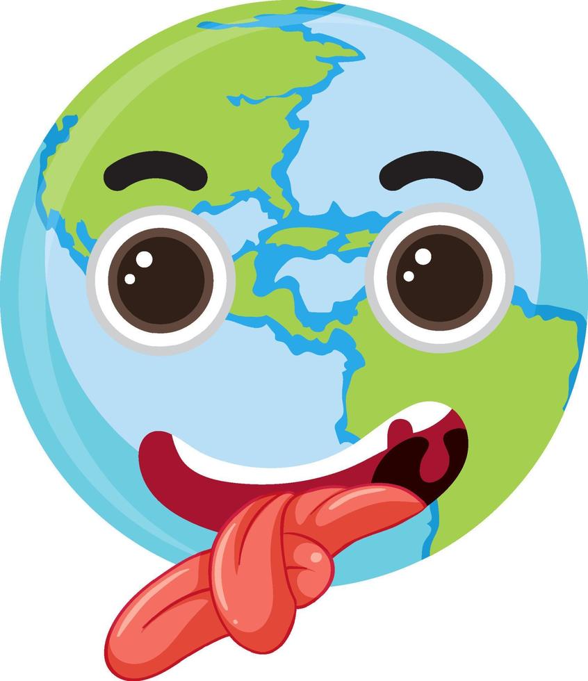 Isolated earth with playful expression vector