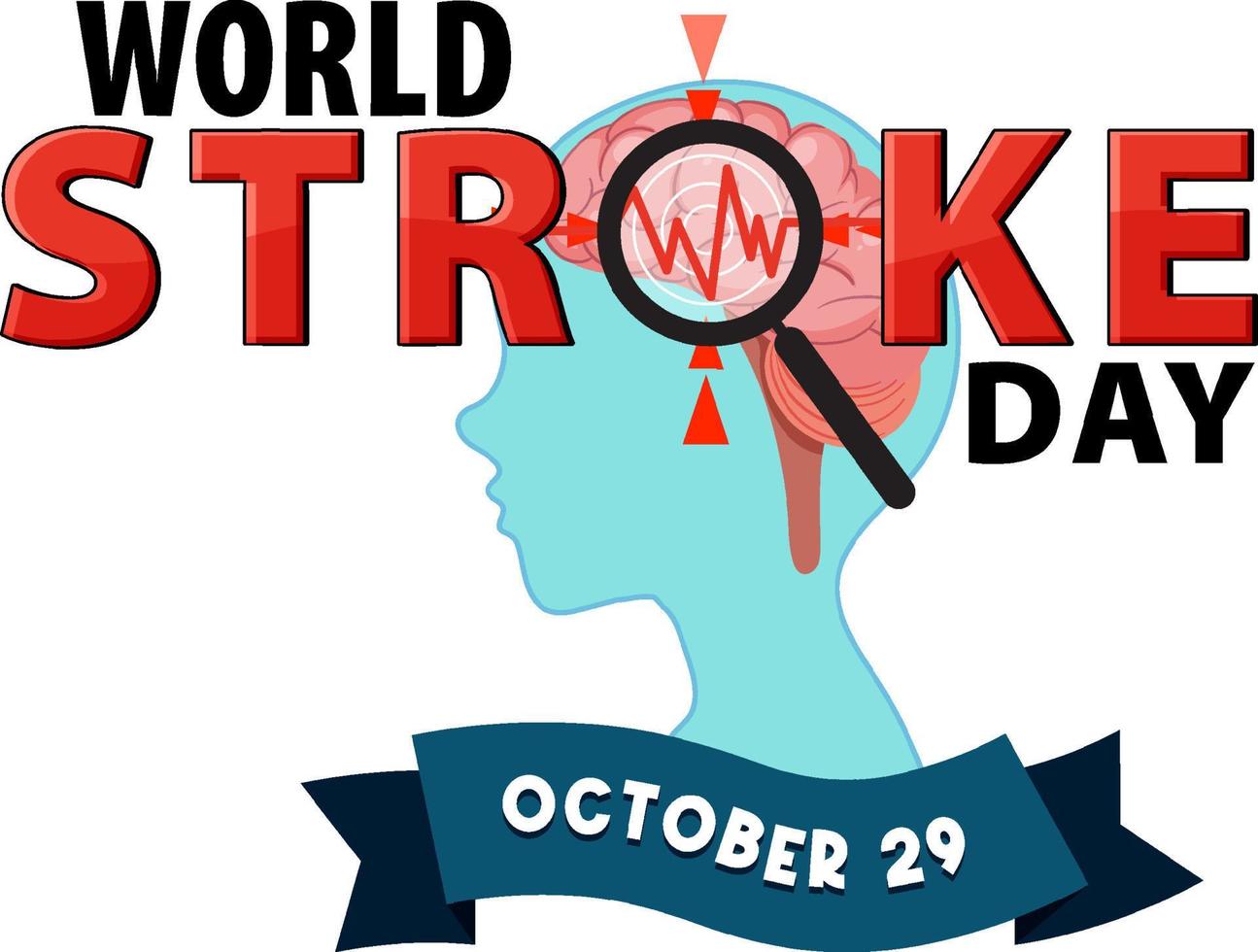 World Stroke Day Banner Design vector