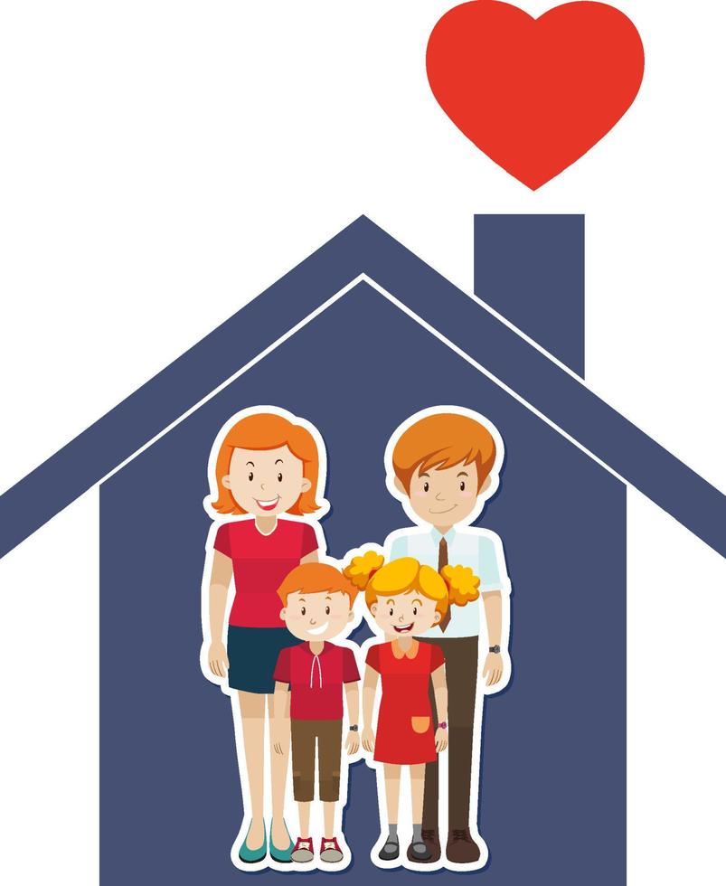 Happy family home icon vector