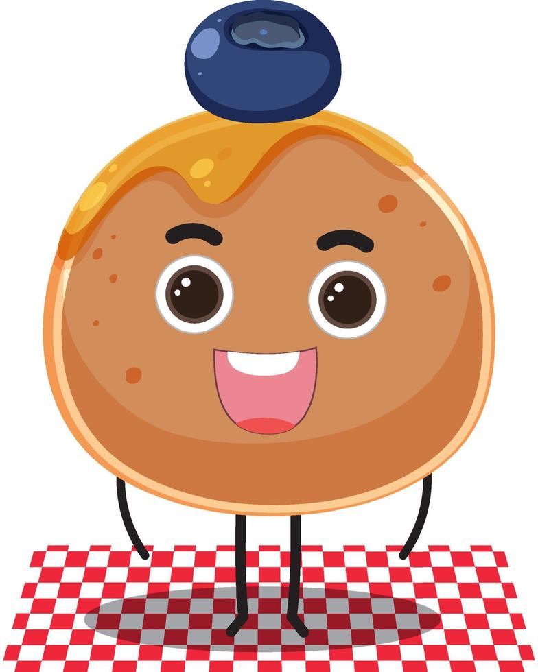 Blueberry pancake cartoon character vector