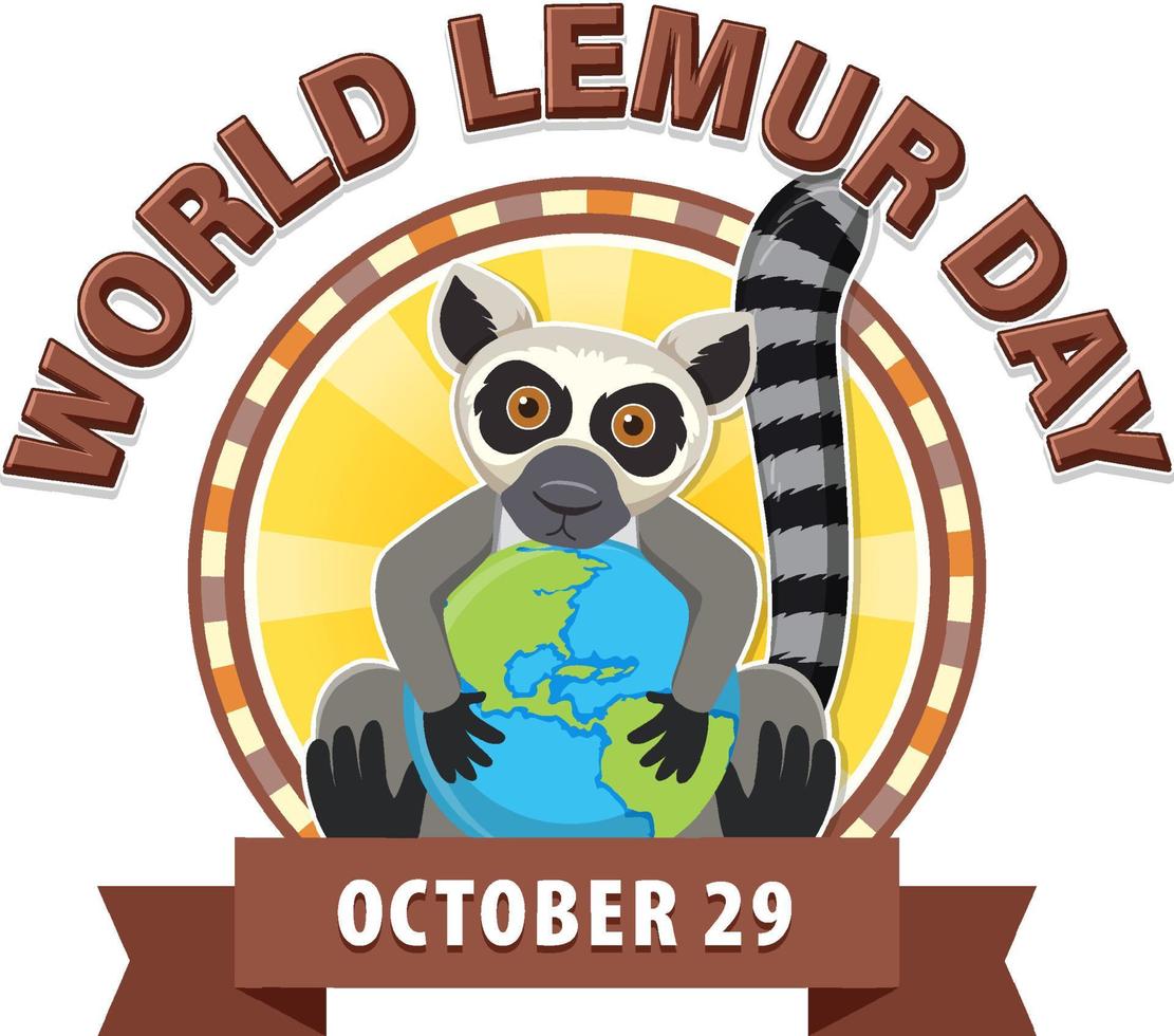 World Lemur Day Poster Design vector