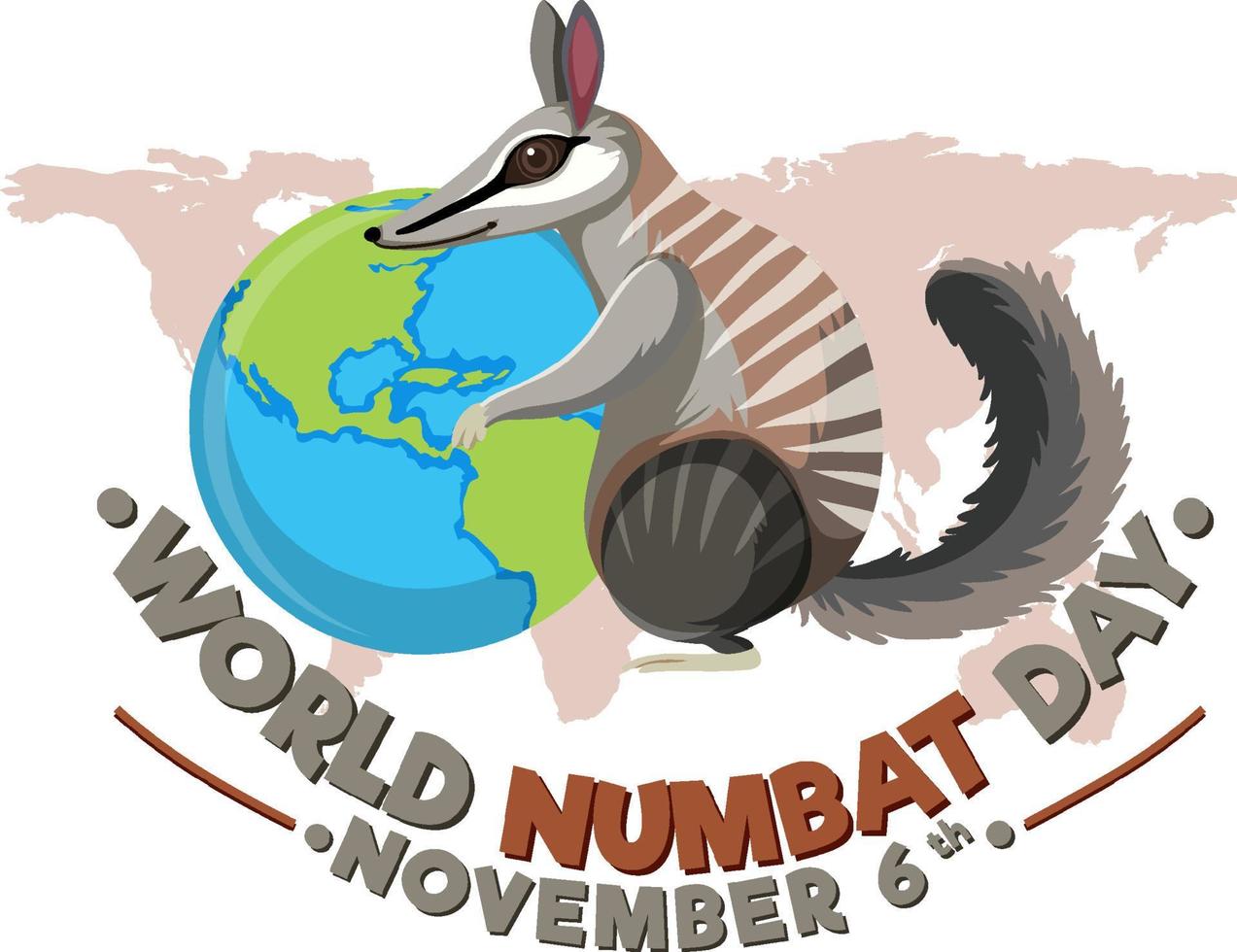 concepto de logotipo del día mundial del numbat vector