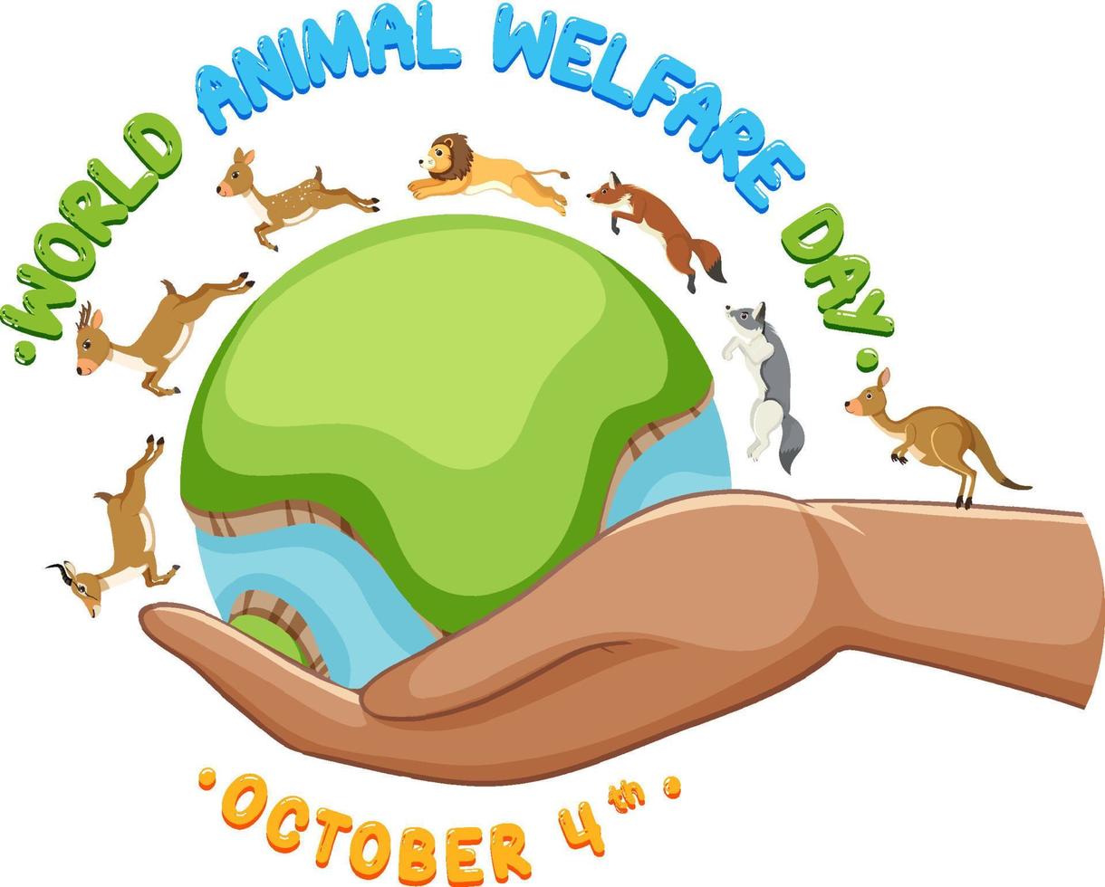 vector de concepto del día mundial del bienestar animal