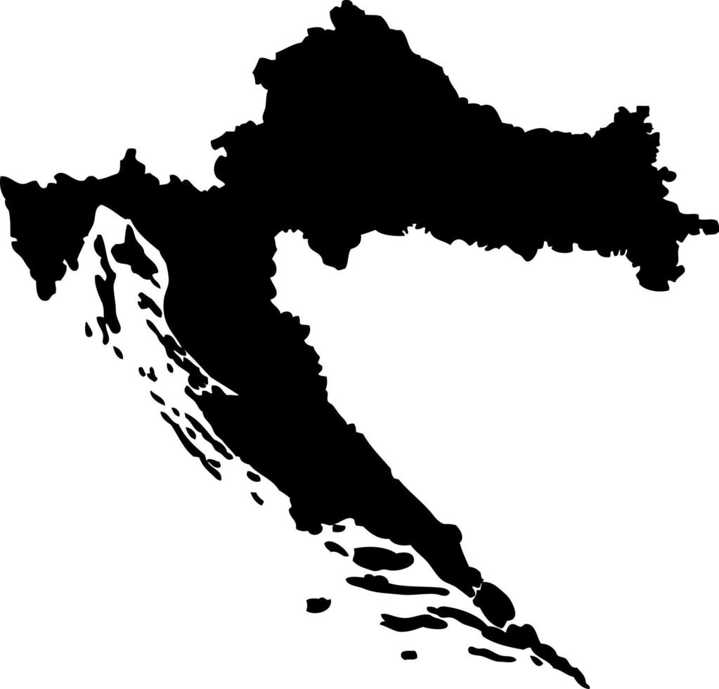 Europa Croacia mapa vector mapa.mano dibujado minimalismo estilo.