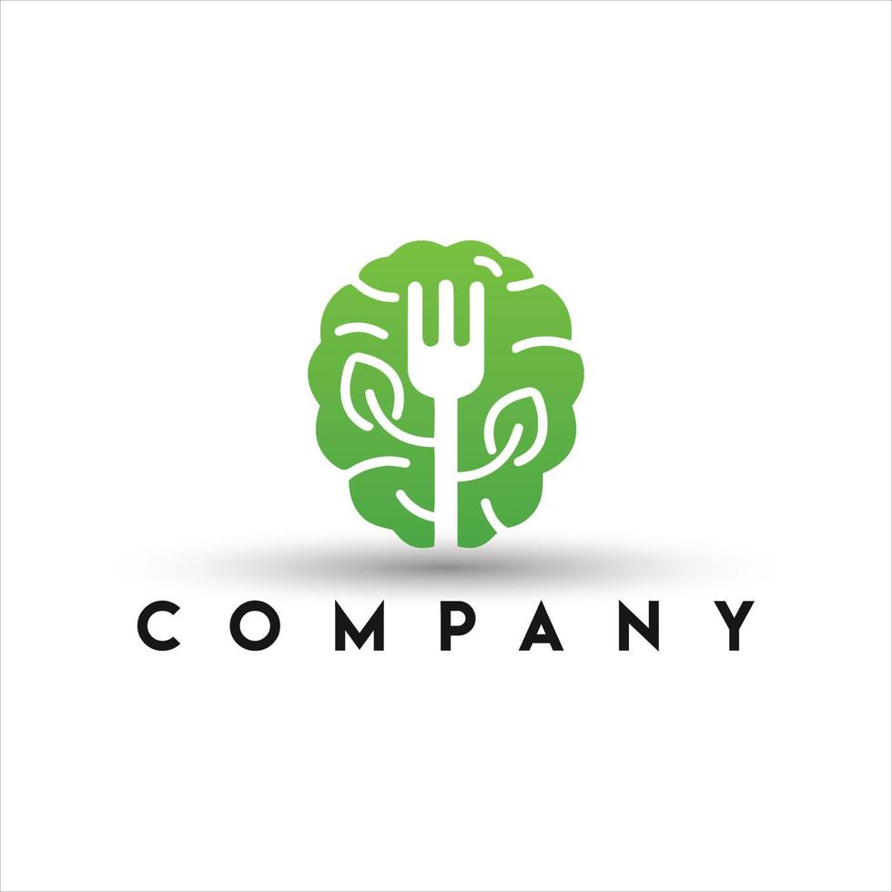 comida cerebro logo vector