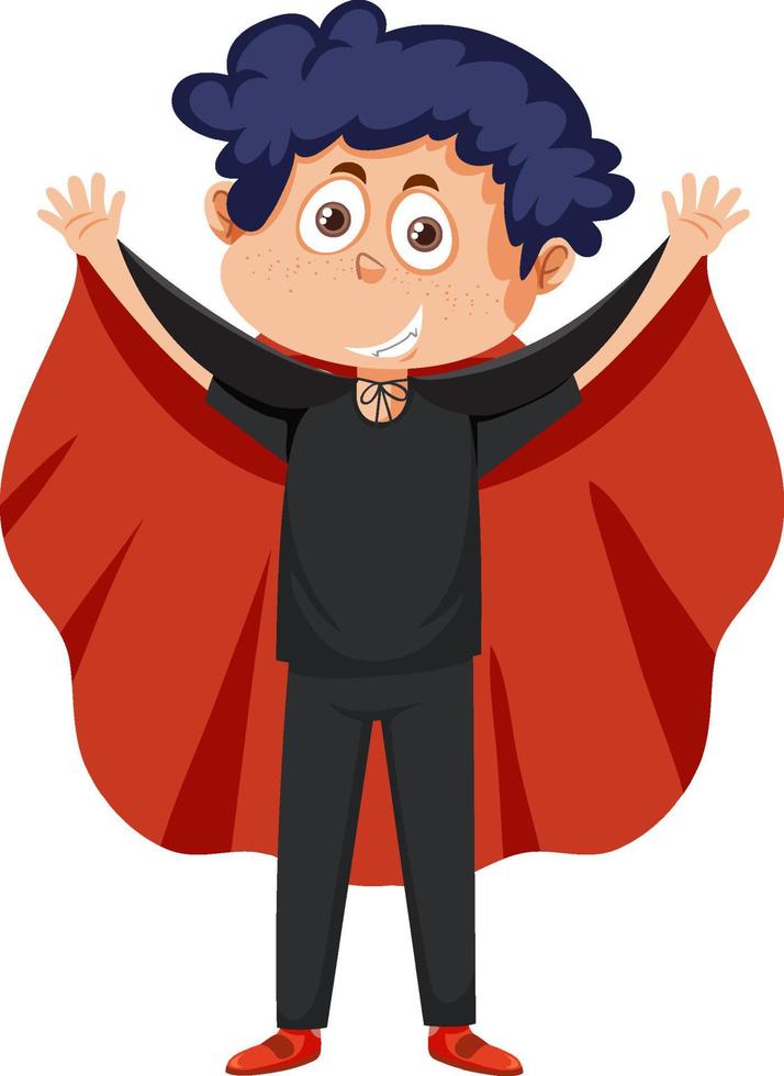 A boy wearing dracula costume for halloween vector