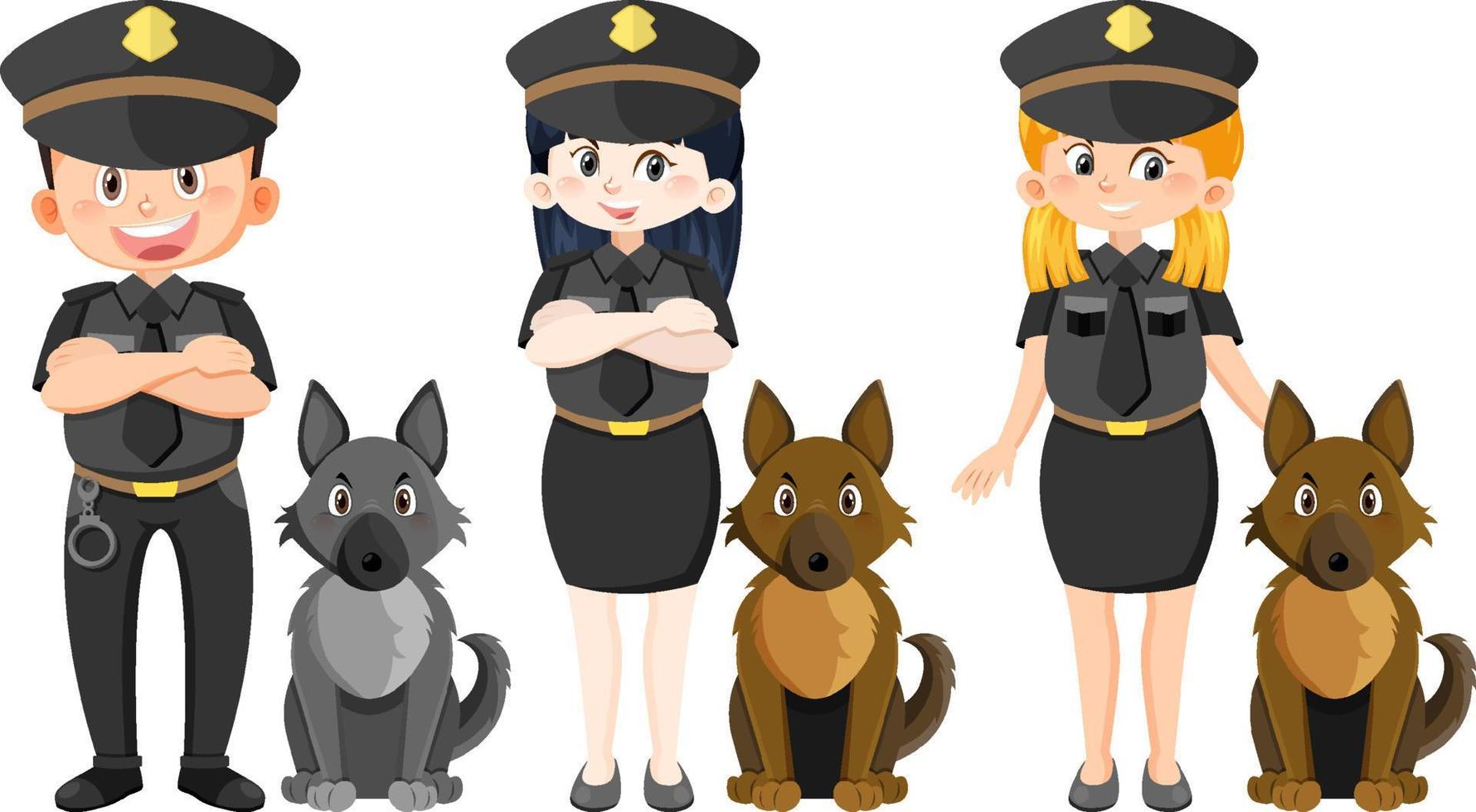 Police officer cartoon character on white background vector