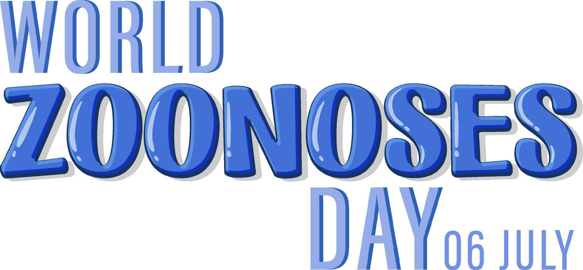 World zoonoses day on 6 July poster design vector