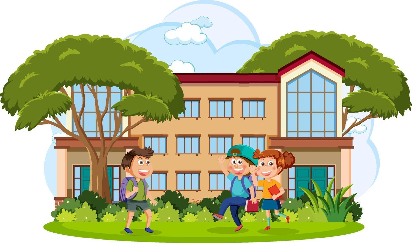 Happy kids at school vector