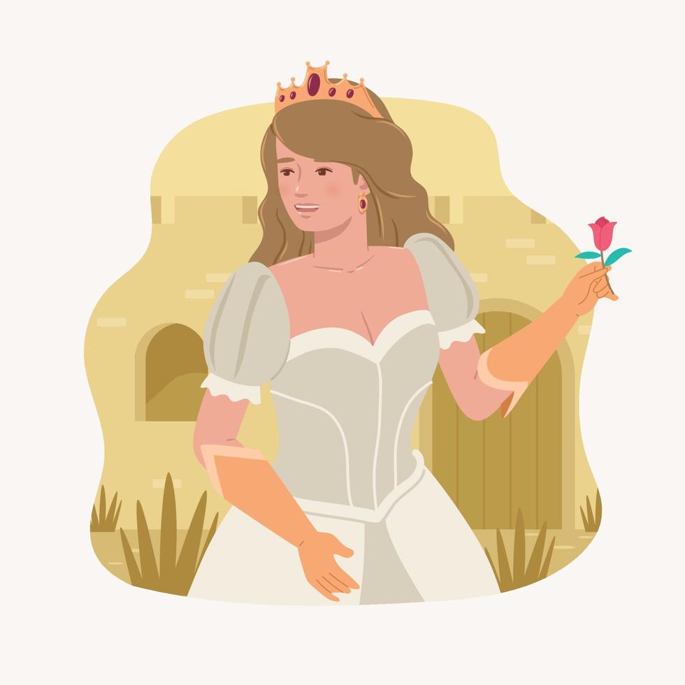 concepto de personaje de princesa vector