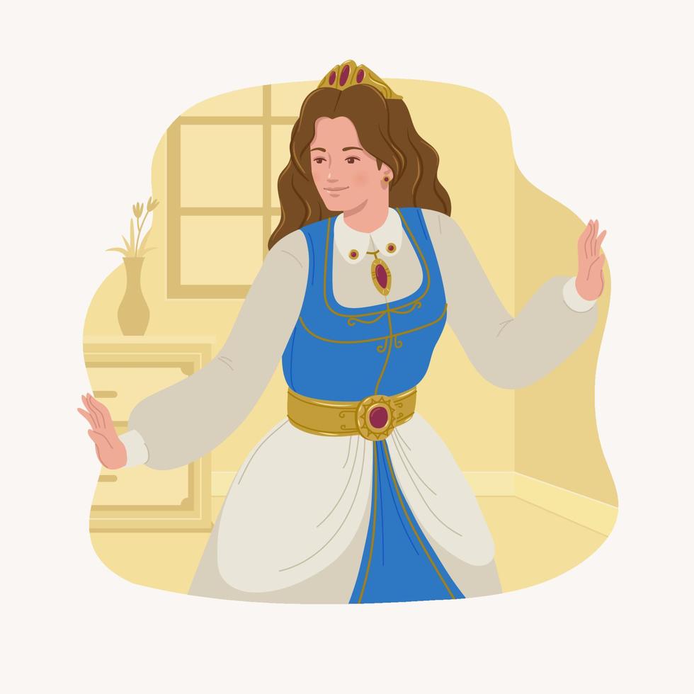 concepto de personaje de princesa vector