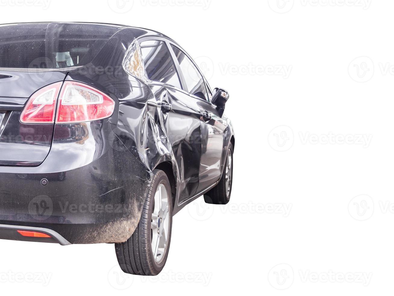 car crash damage accident isolated on white photo