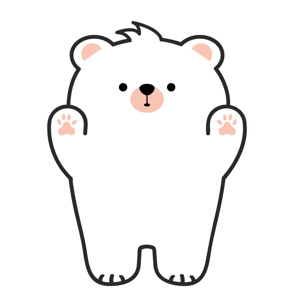 blanco oso dibujos animados vector icono