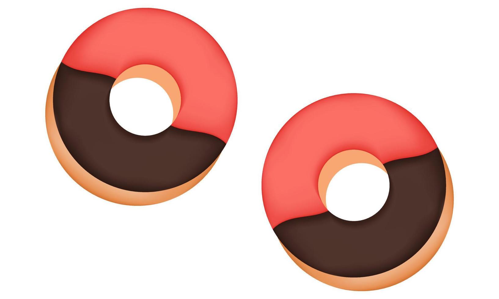 illustration of strawberry and chocolate donut vector