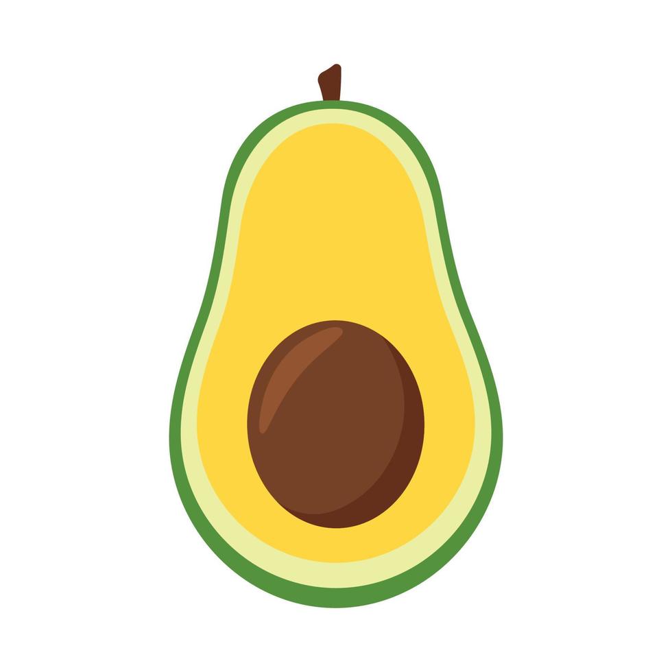 Animated Avocado Half Slices Fruit Icon Clip art in Cartoon Vector Illustration