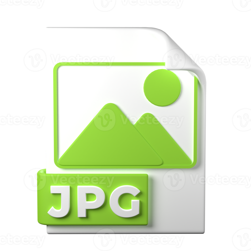 JPG File Type 3D rendering on transparent background. Ui UX icon design web and app trend png