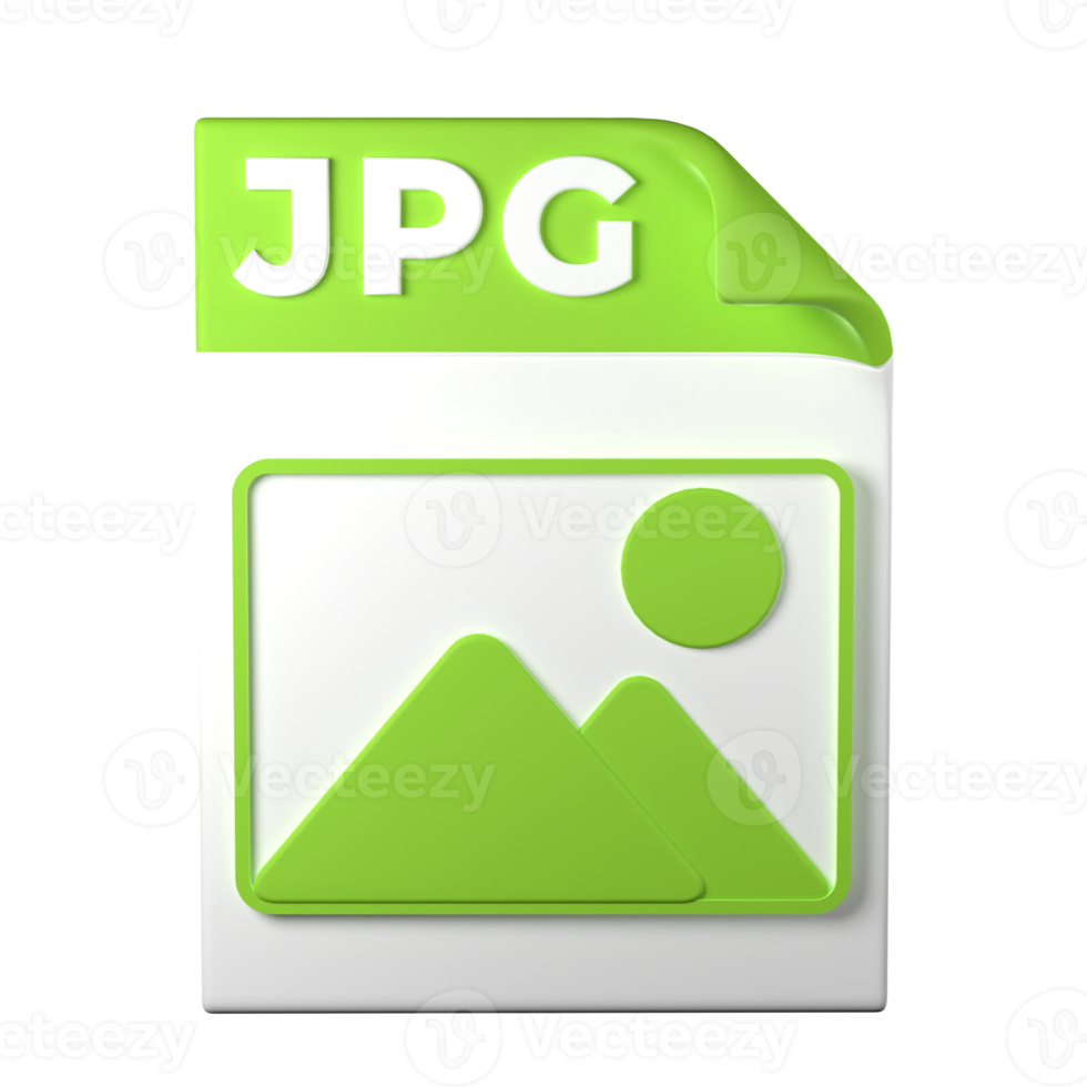 JPG File Type 3D rendering on transparent background. Ui UX icon design web and app trend png