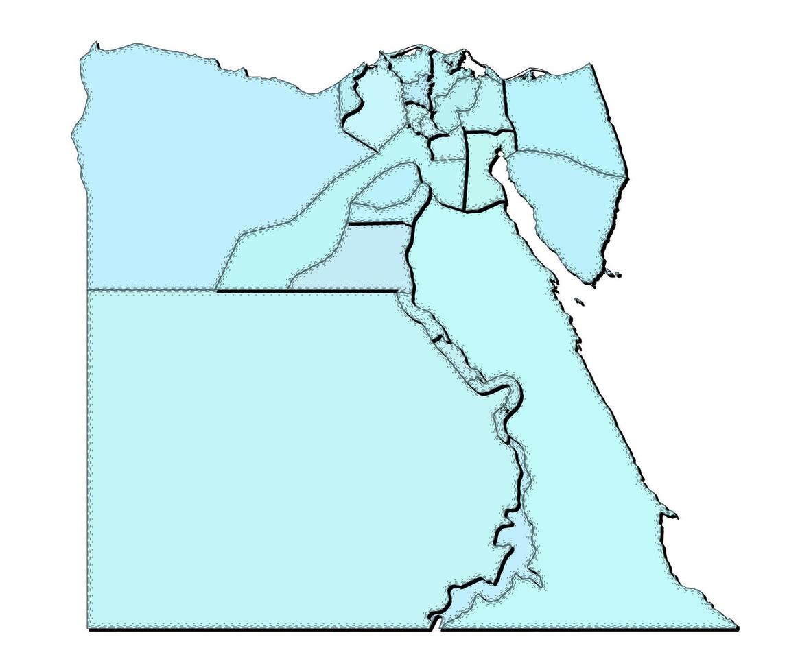 mapa de Egipto con estados aislado vector