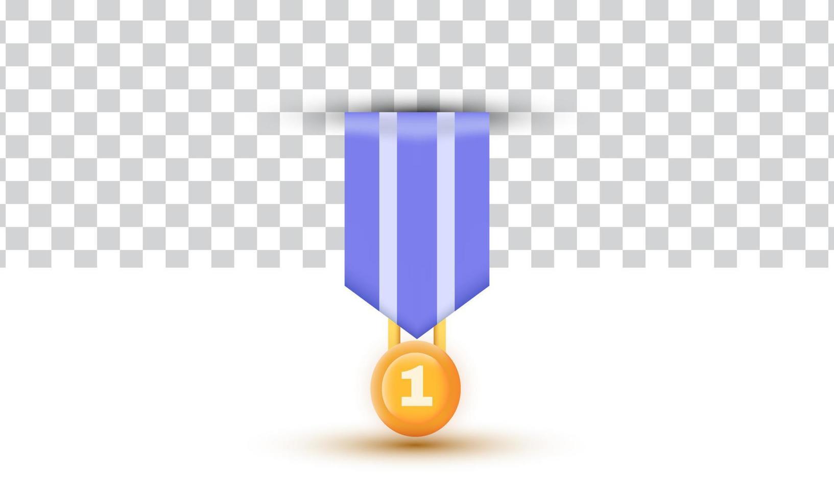 único realista elegante oro medalla estilo icono 3d diseño aislado en vector