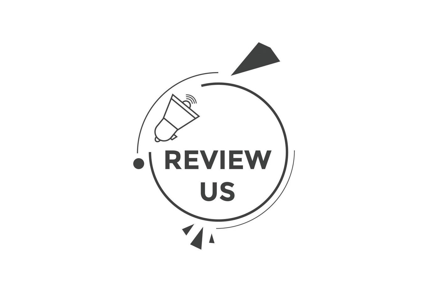 Review us Start now button. Review us User rating social banner promotion. Review Us text social media template vector