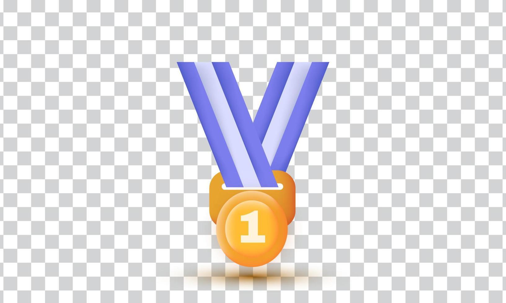 único realista vector oro medalla estilo icono 3d diseño aislado en