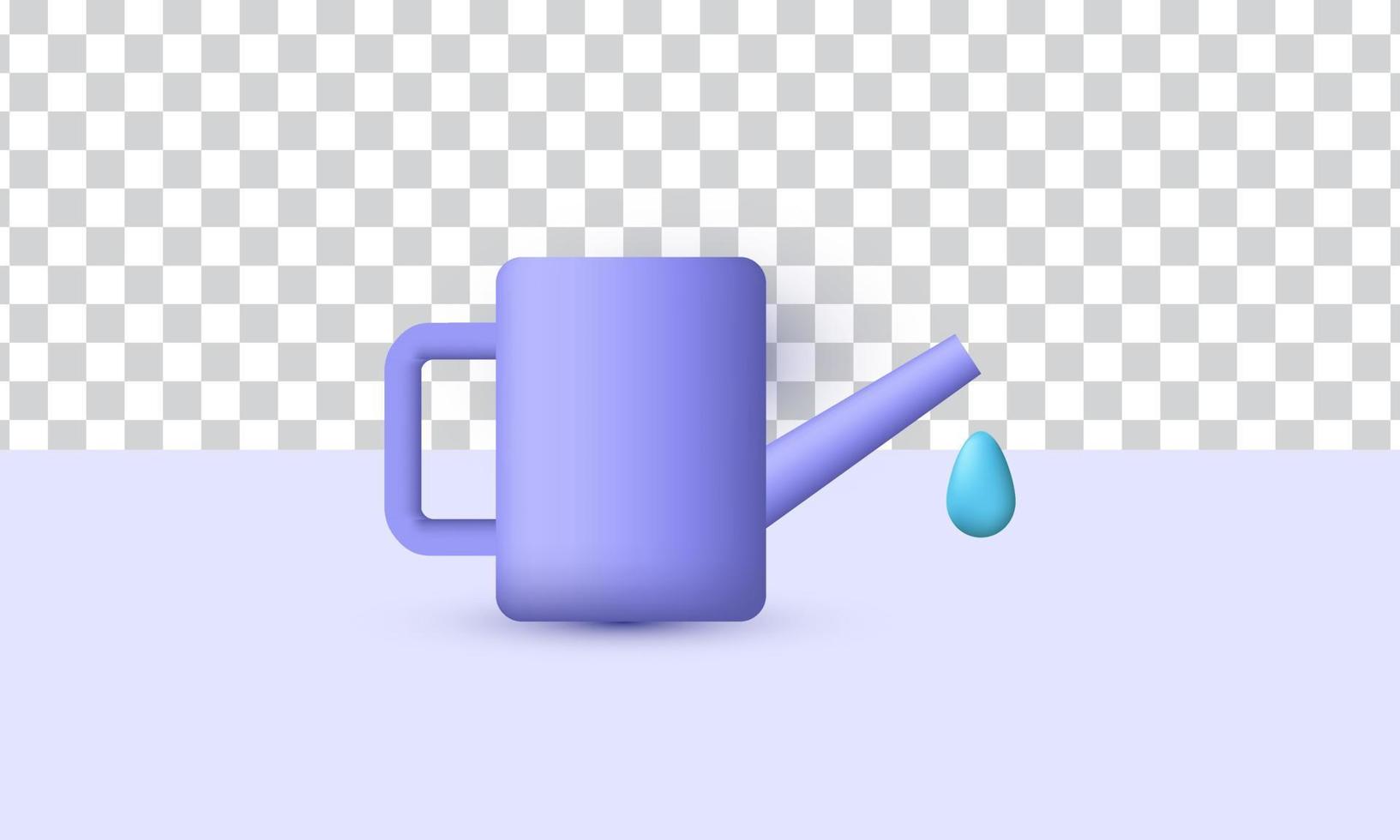 unique realistic watering can water drop gardening tools 3d design isolated on vector