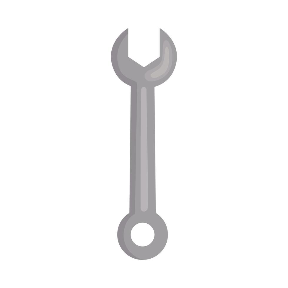 metal wrench key tool vector