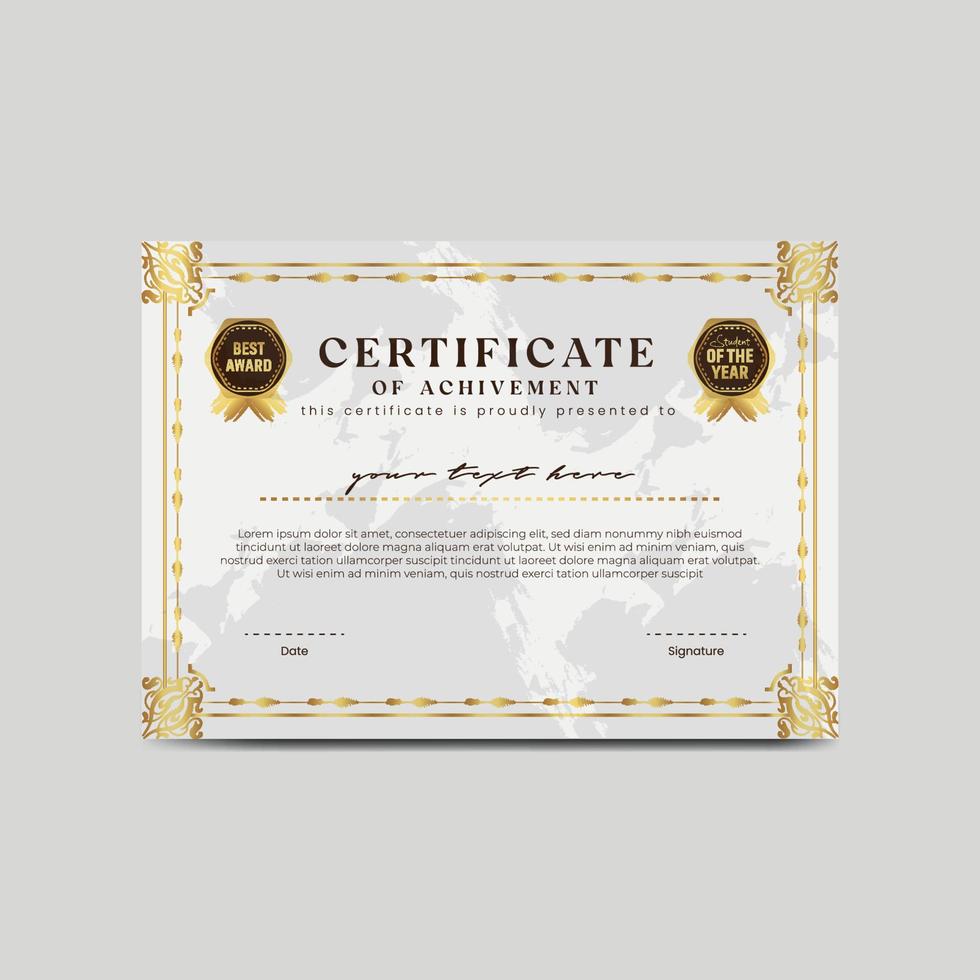 Modern Elegant Certificate Template Free Vector