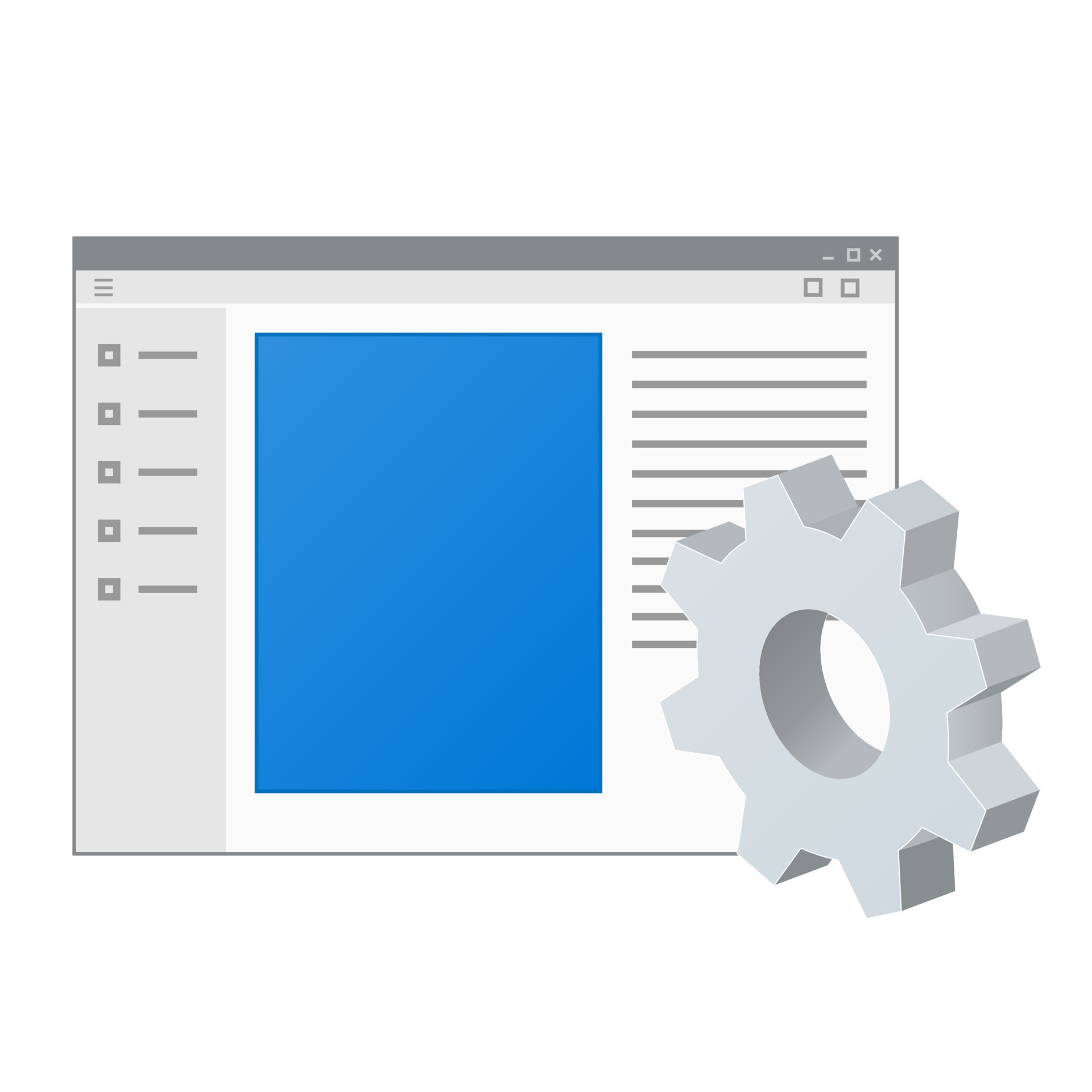 Computer program window with gear icon Settings icon or instruction ...