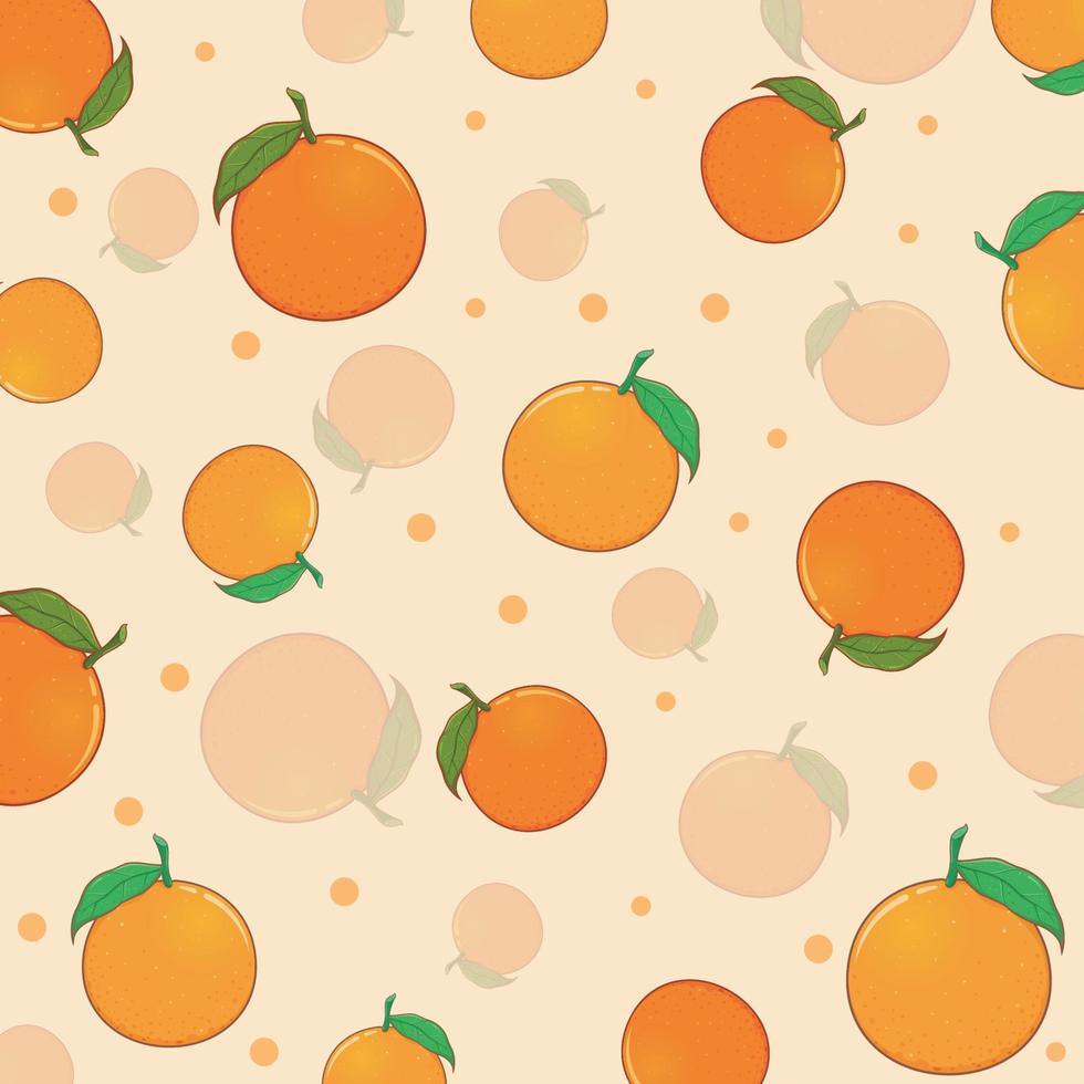 Orange seamless pattern on cream background Vector illustration.vector design