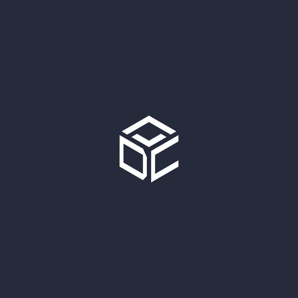 DC initial hexagon logo design vector