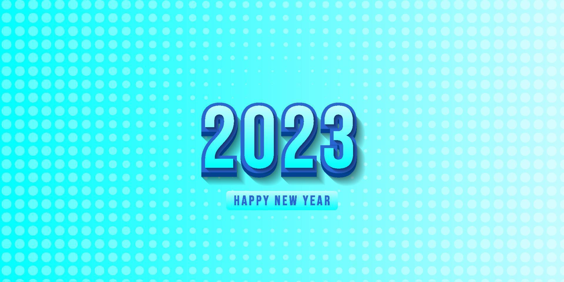 contento nuevo año 2023 azul antecedentes vector número ilustración 3d