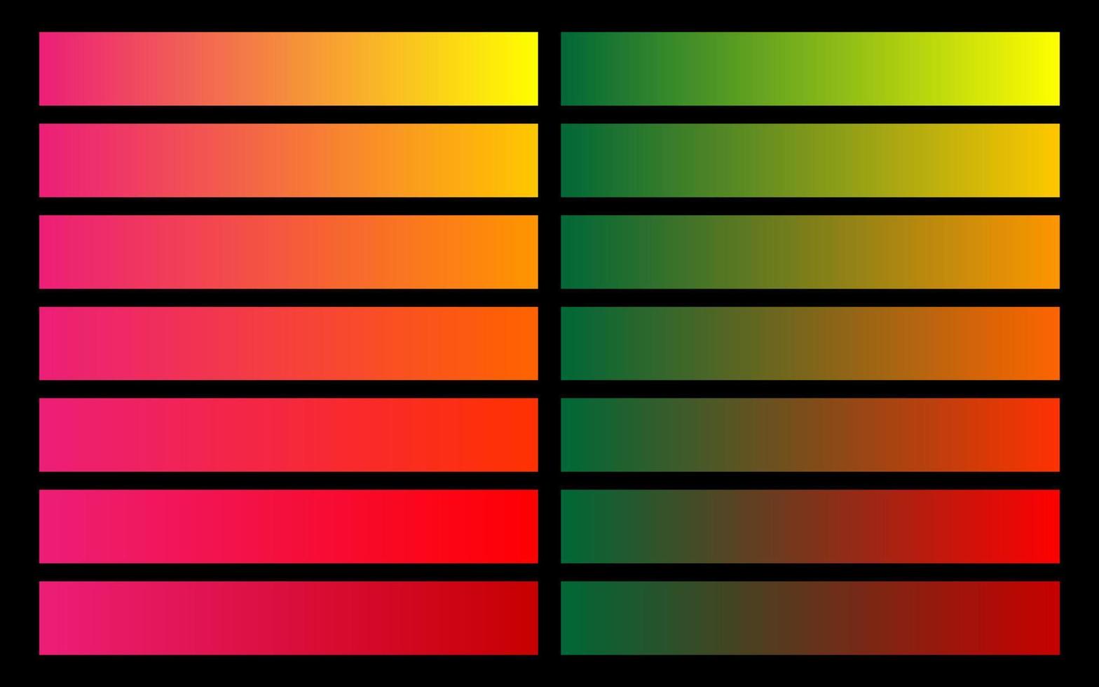 Modern color pallete. Popular Colors. Color Chart. Vector Eps 10. Gradient futuristic colors samples.