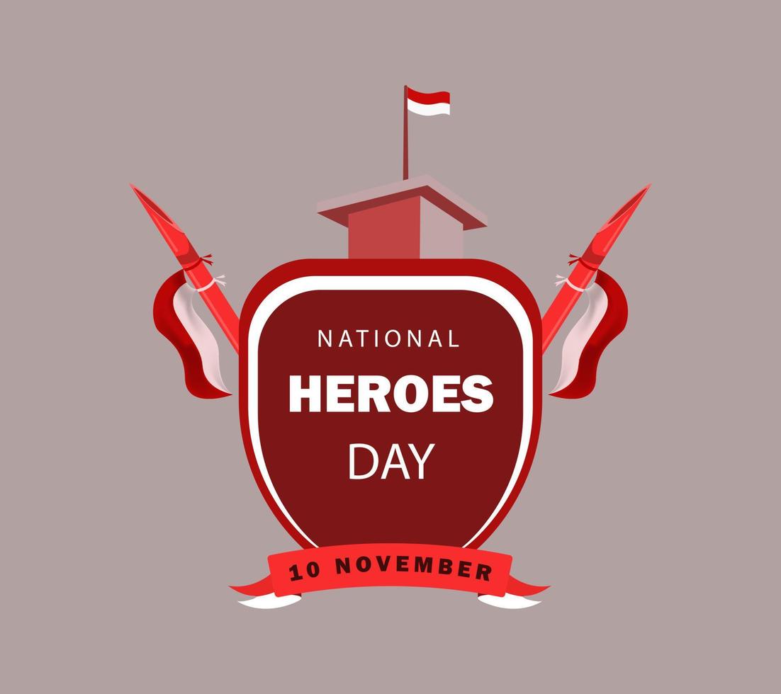 INDONESIA NATIONAL HEROES DAY BANNER, HEROES DAY vector