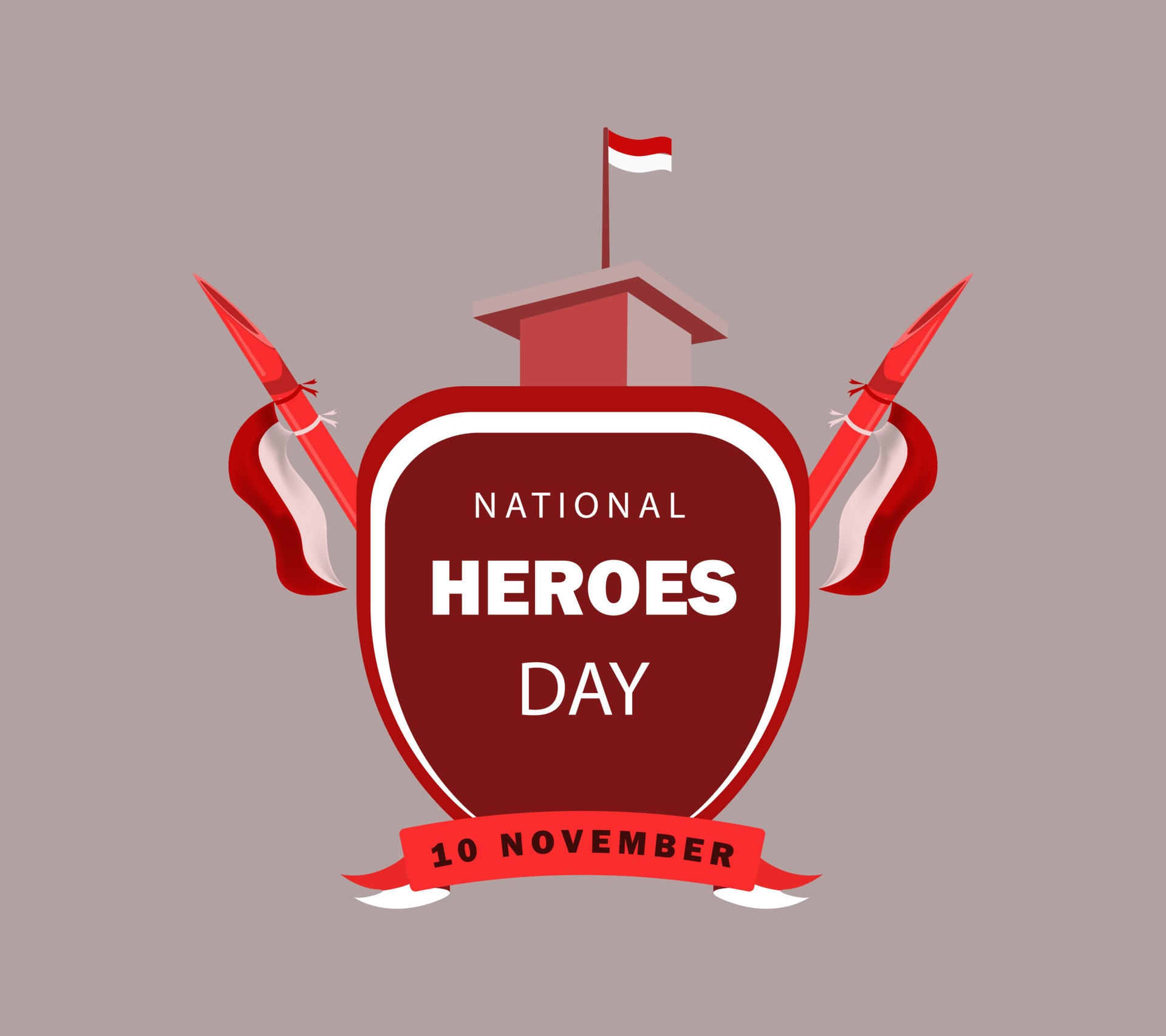 INDONESIA NATIONAL HEROES DAY BANNER, HEROES DAY 19865442 Vector Art at