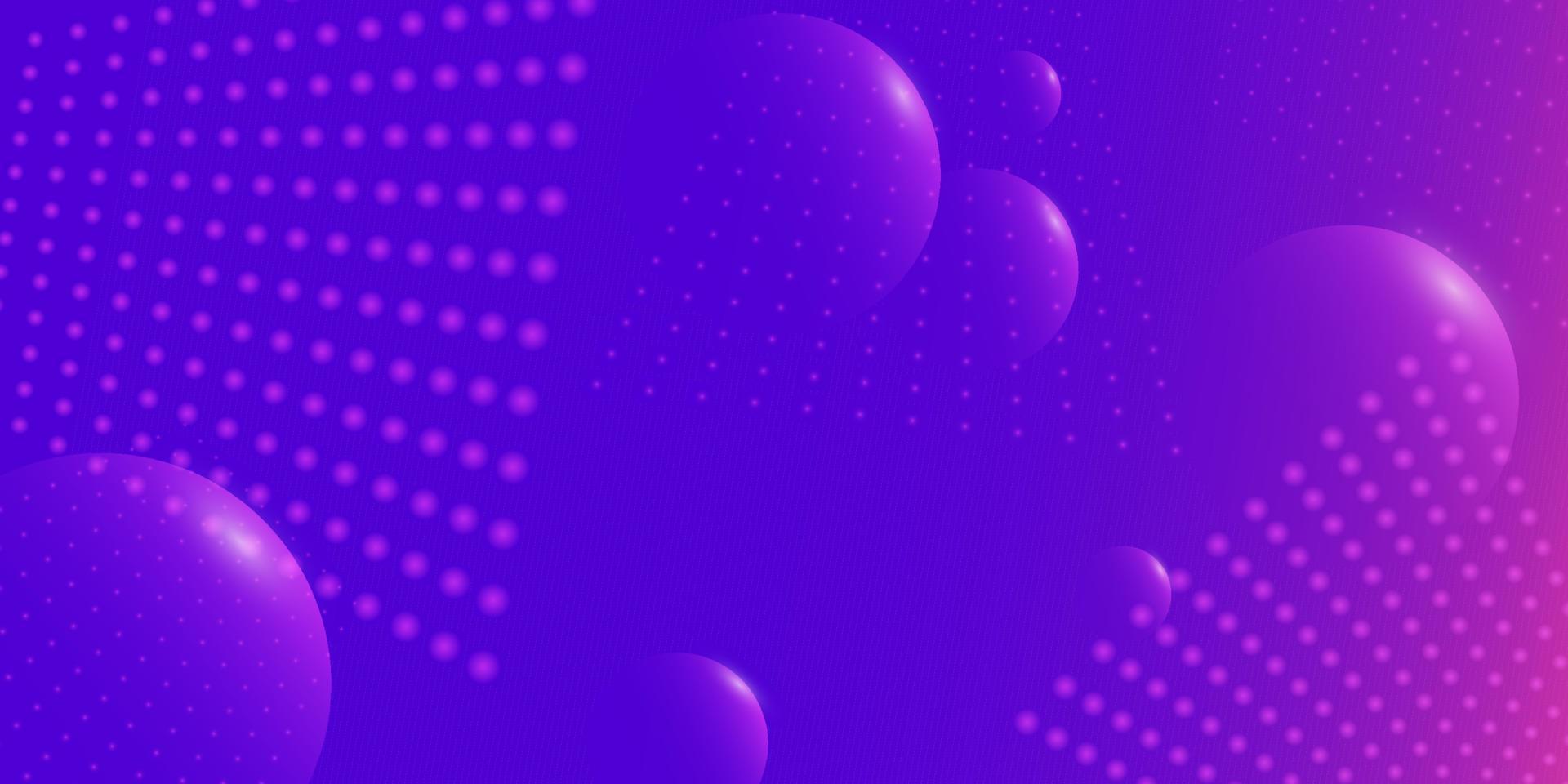 Banner template with dots and halftone spheres and gradient color. vector