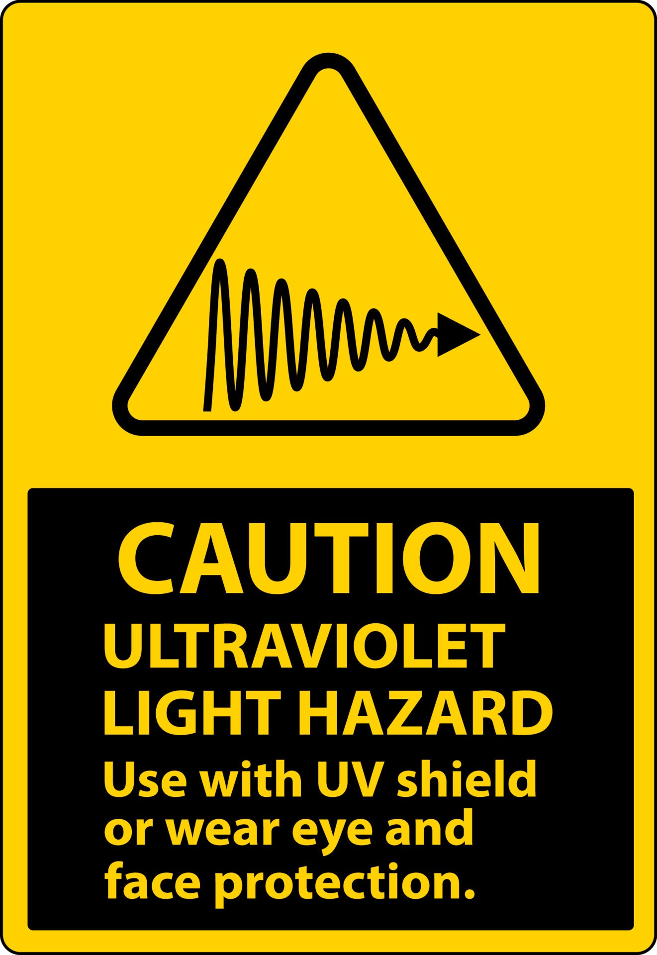 Caution Ultraviolet Light Hazard Label On White Background 19865493
