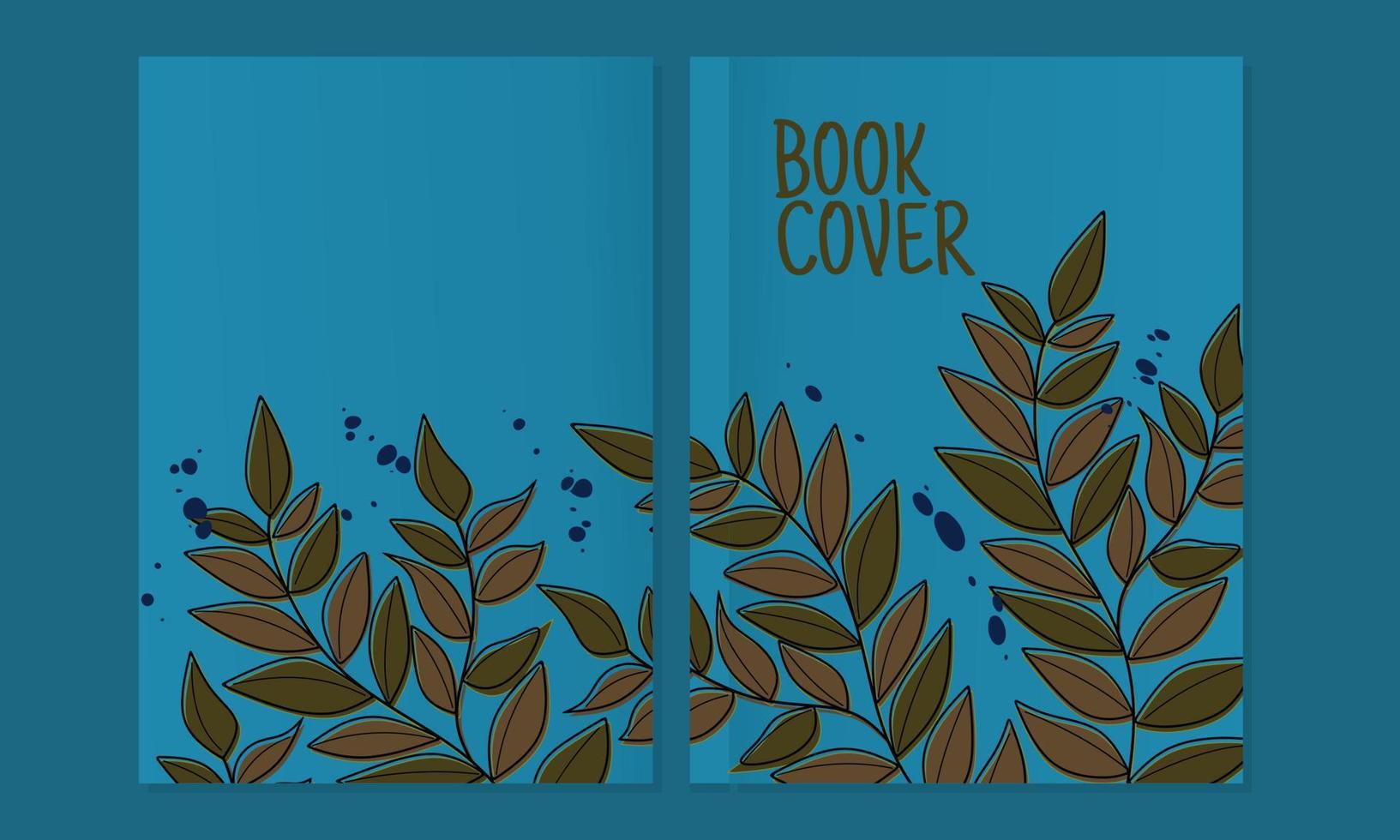 conjunto de libros azules de portada de página. diseño abstracto y floral beauty.design en a4. para cuadernos, planificadores, folletos, libros infantiles, catálogos, etc. vector