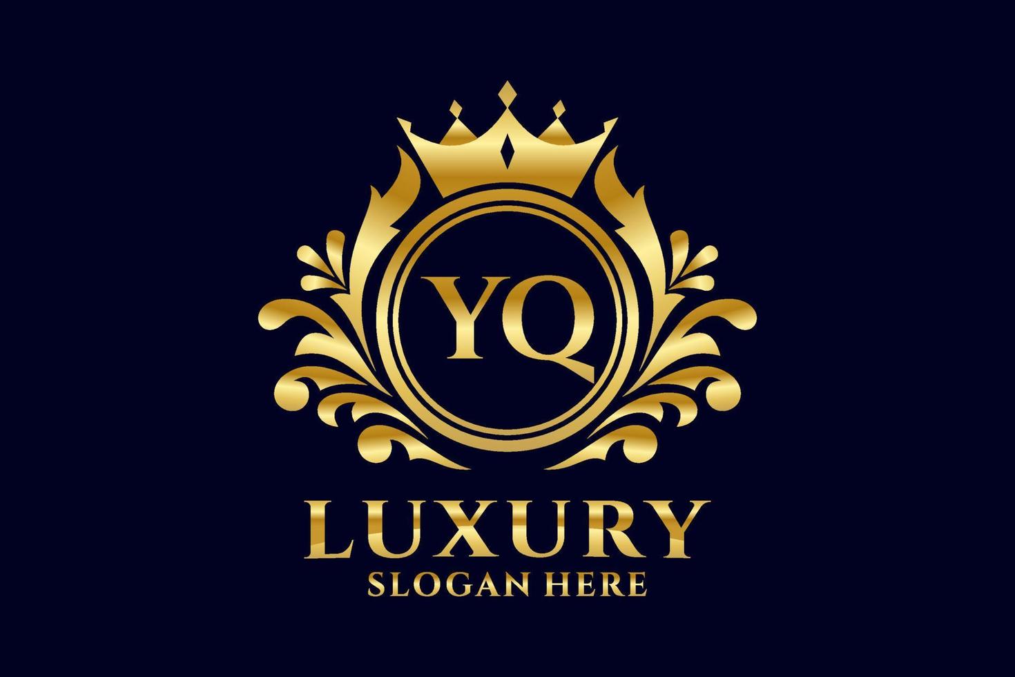 Initial YQ Letter Royal Luxury Logo template in vector art for luxurious branding projects and other vector illustration.