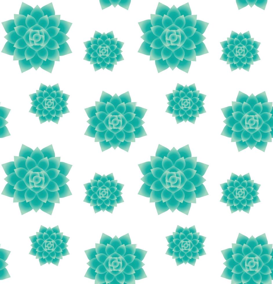 Seamless pattern of succulent flower vector