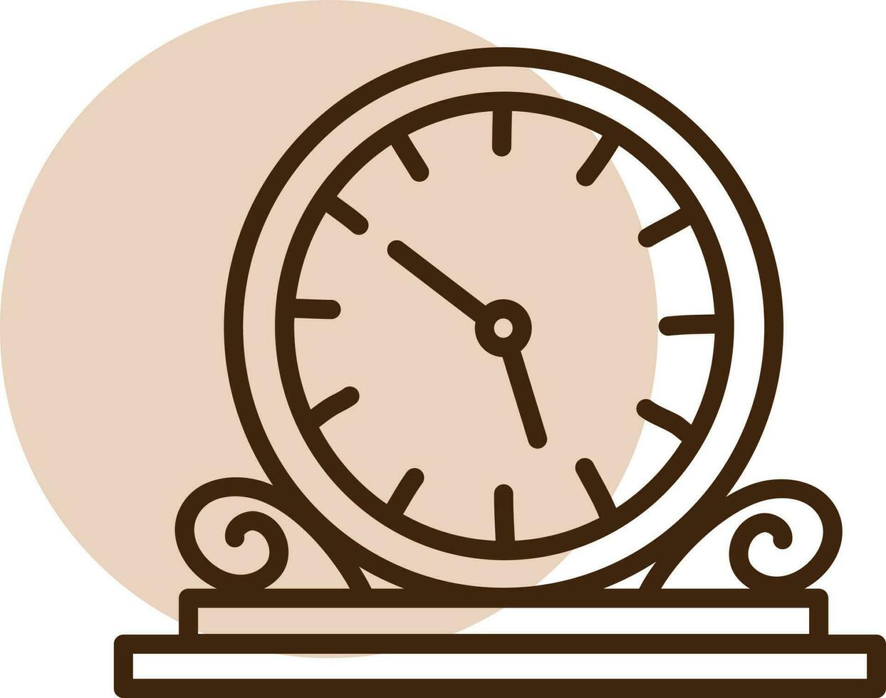 Old table clock, illustration, vector, on a white background. vector