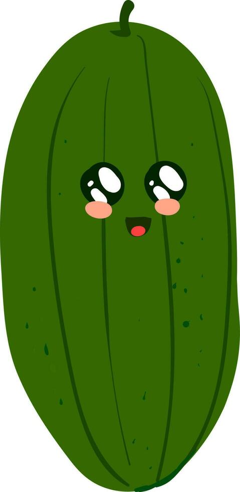 Cute cucumber, illustration, vector on white background.