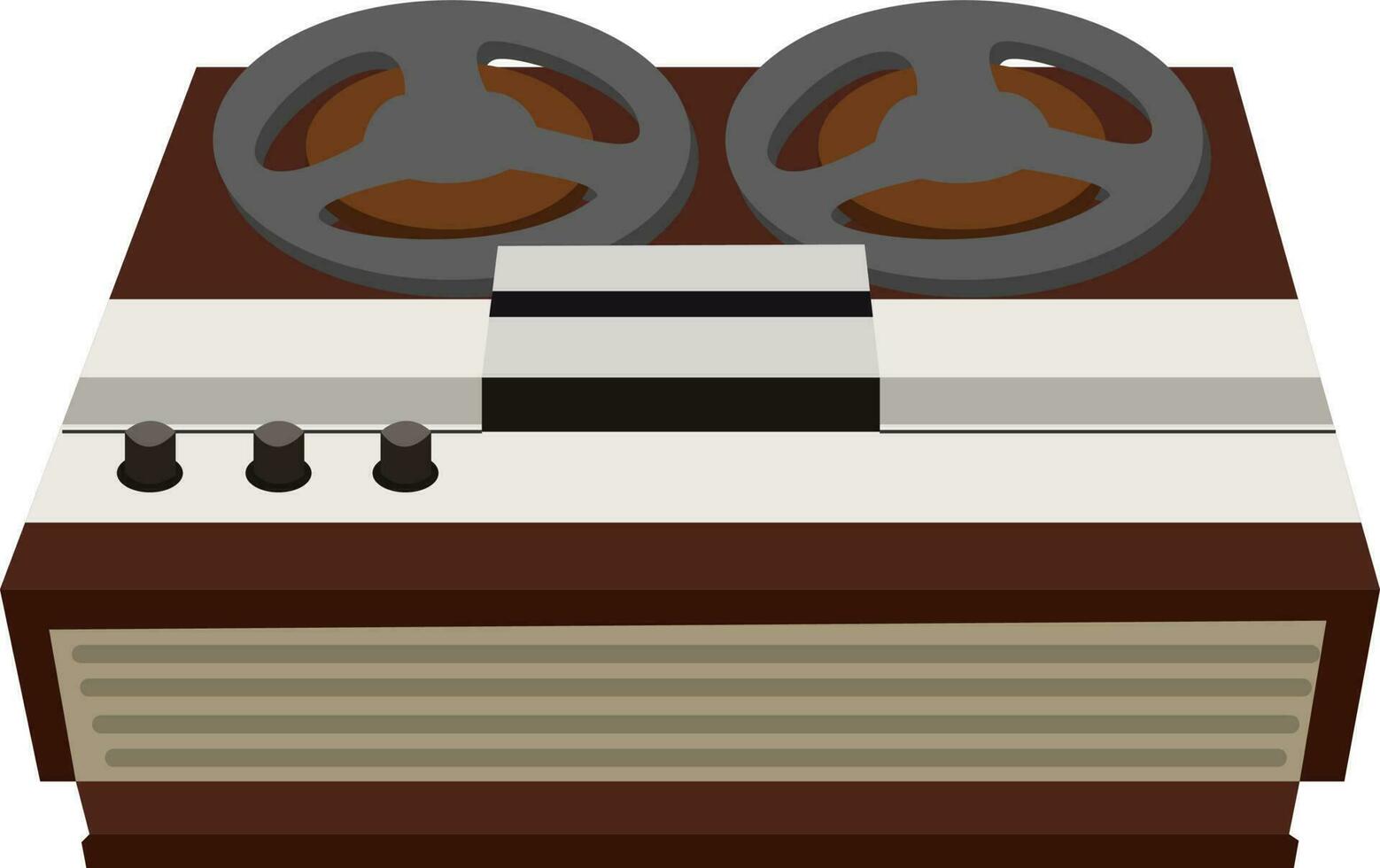 Retro record player, illustration, vector on white background